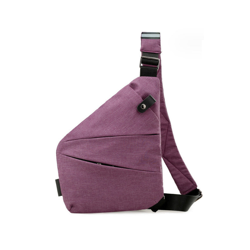 Anti-Theft Shoulder Bag - TravelSafe-Right-handed-Purple-Nora Luxe