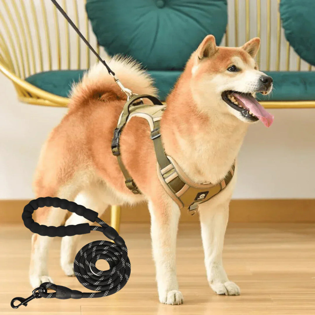 Anti-Trek Dog Harness with Comfort Padding – PullFree-Khaki-S-Nora Luxe