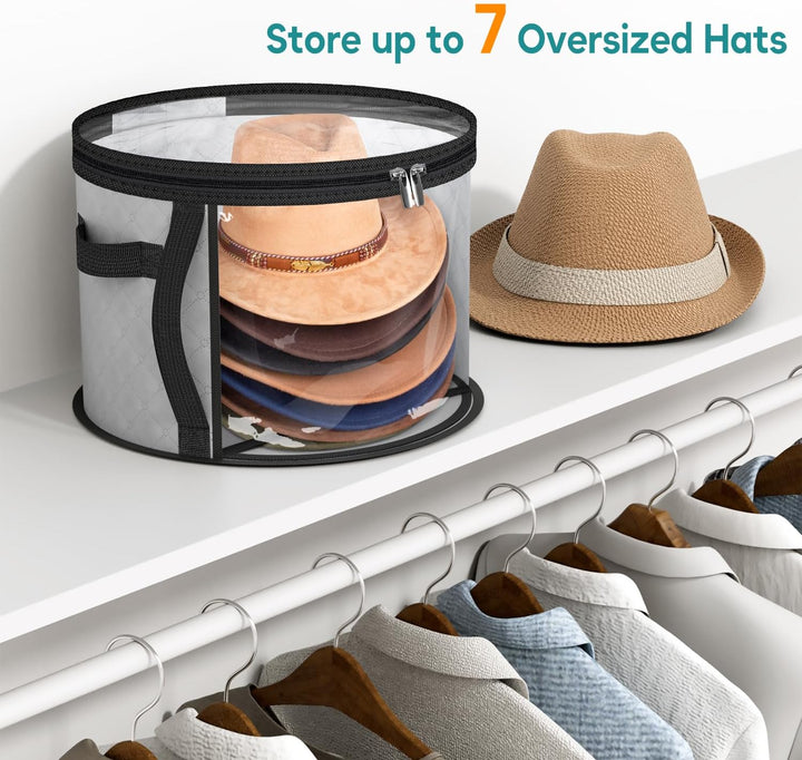 Large Clear Hat Storage Case – Wide-Brim Hat Organiser with Handles (Buy 1, Take 1 FREE)
