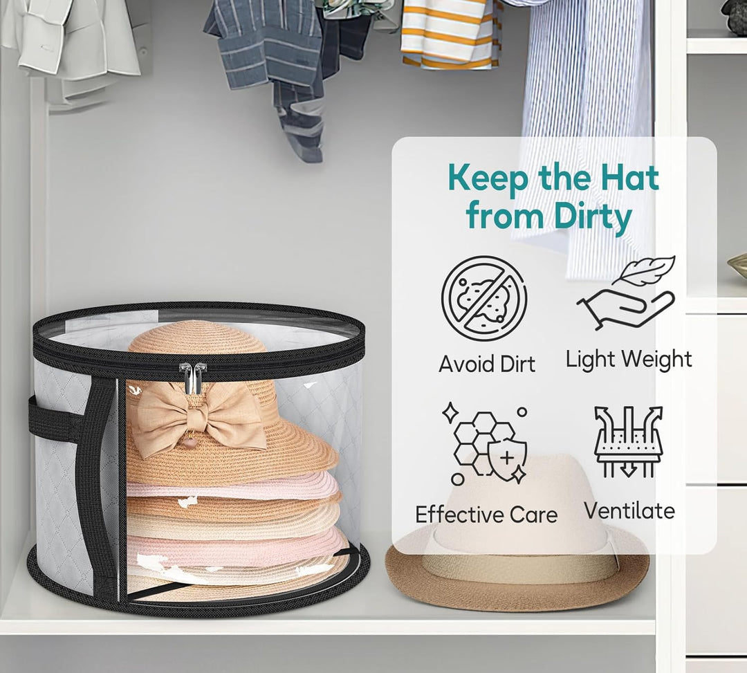 Large Clear Hat Storage Case – Wide-Brim Hat Organiser with Handles (Buy 1, Take 1 FREE)