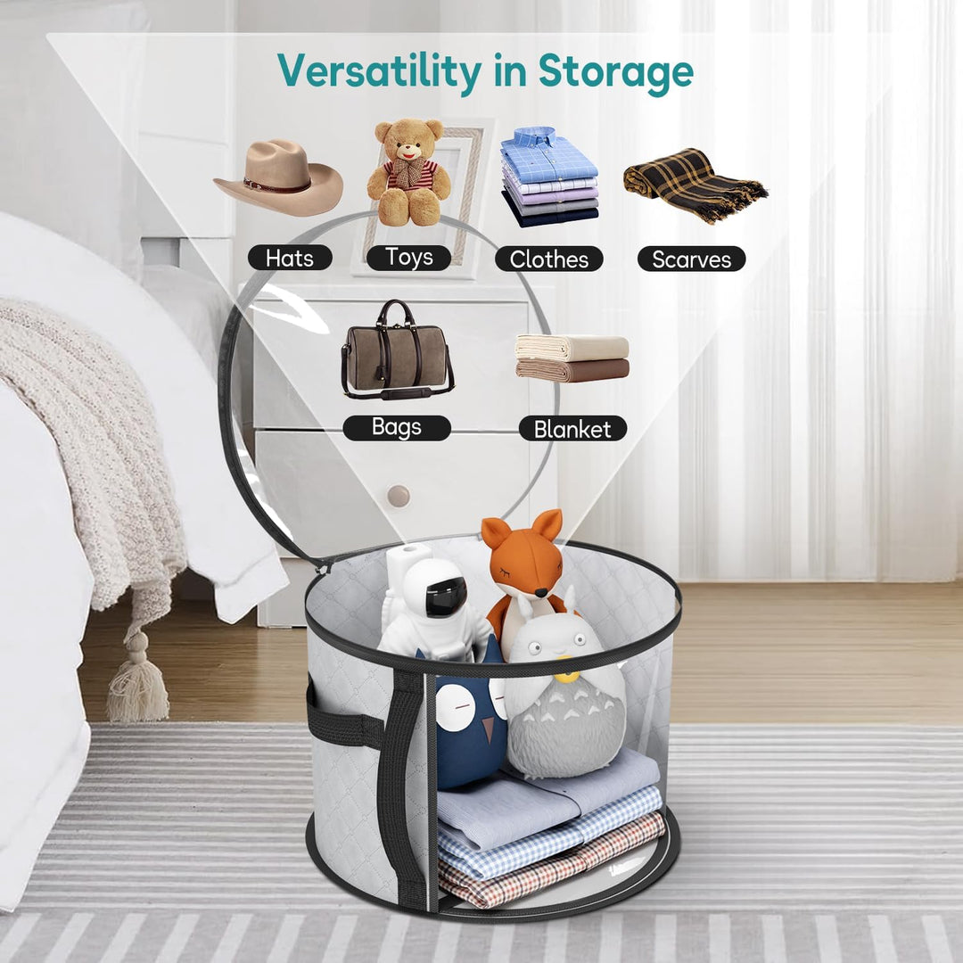 Large Clear Hat Storage Case – Wide-Brim Hat Organiser with Handles (Buy 1, Take 1 FREE)