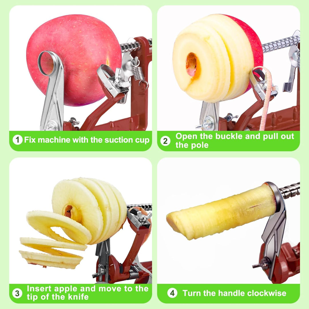 Apple Schiller & Cutter with Suction Cup - CoreSlicer-Red-Nora Luxe