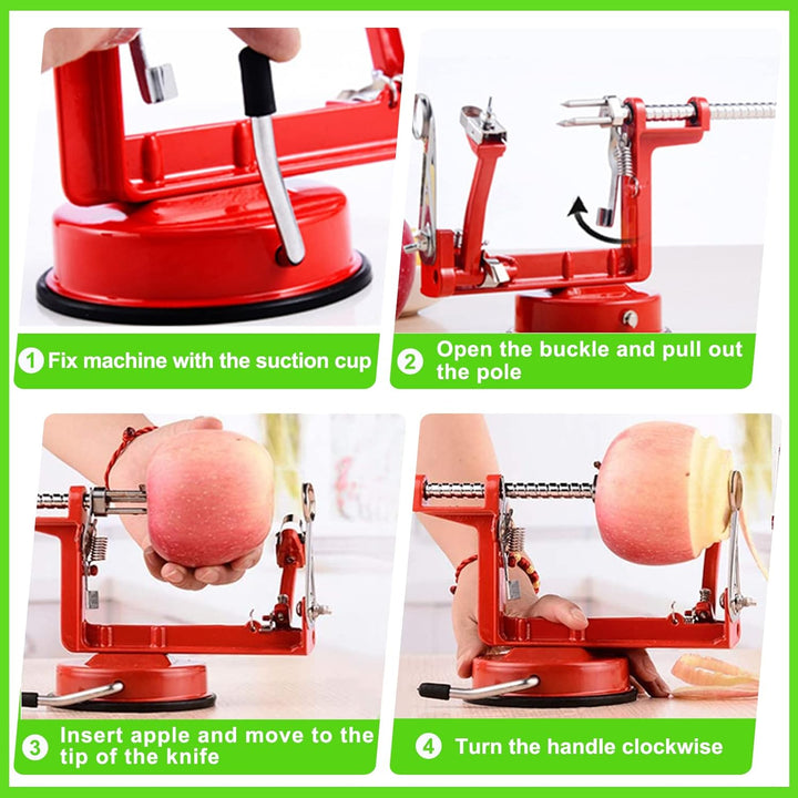 Apple Schiller & Cutter with Suction Cup - CoreSlicer-Red-Nora Luxe