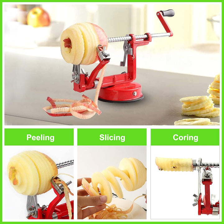 Apple Schiller & Cutter with Suction Cup - CoreSlicer-Red-Nora Luxe