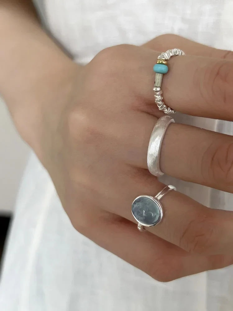 Aquamarine Silver Ring - Nerida-Nora Luxe