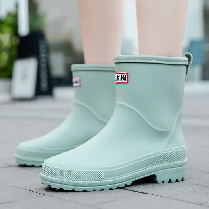 AquaStride 2.0 | Stylish Half-High Waterproof Rain Boots for Women-Purple-6-Nora Luxe