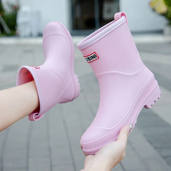 AquaStride 2.0 | Stylish Half-High Waterproof Rain Boots for Women-Purple-6-Nora Luxe