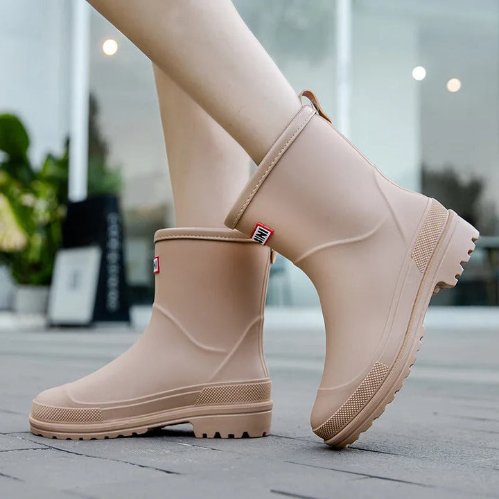 AquaStride 2.0 | Stylish Half-High Waterproof Rain Boots for Women-Purple-6-Nora Luxe