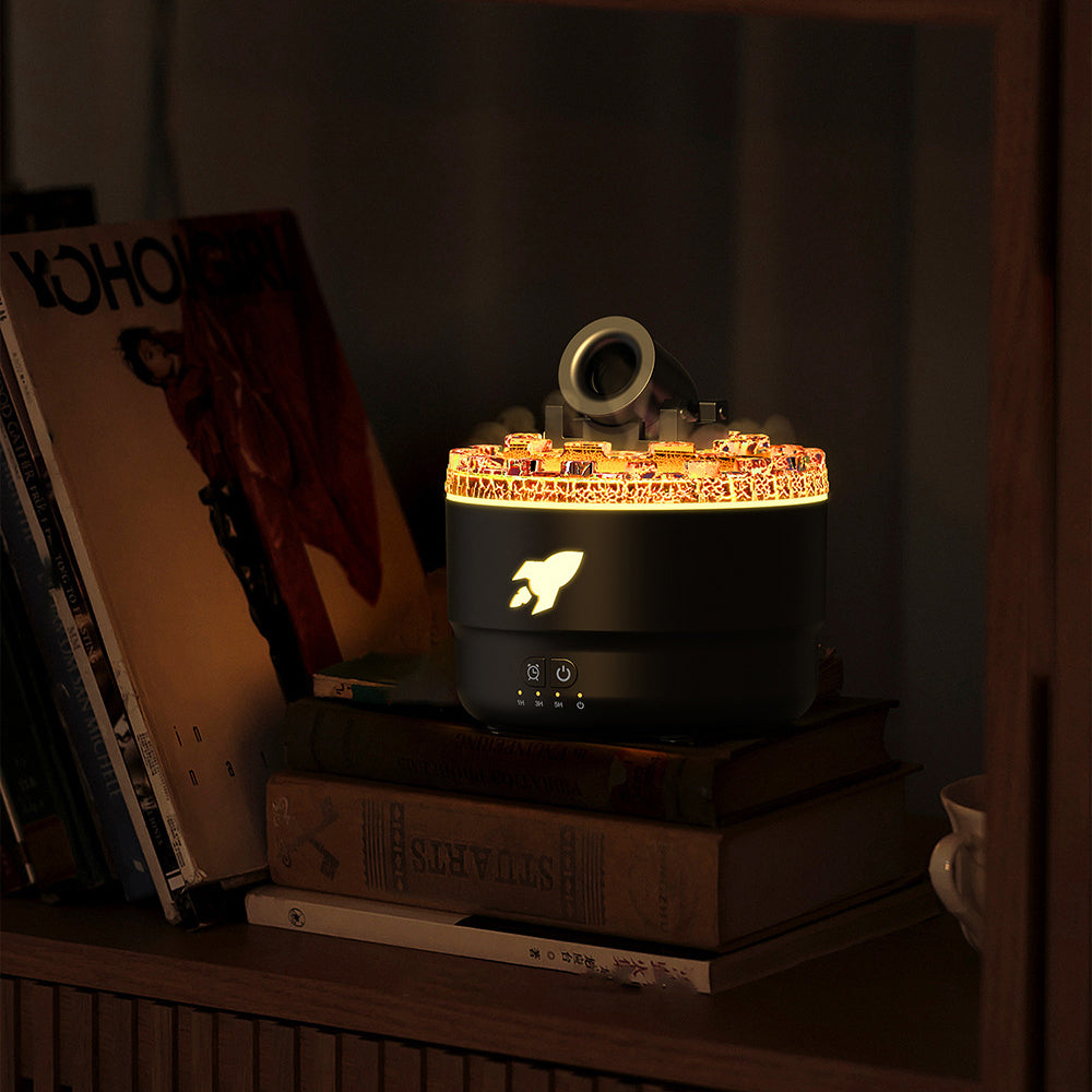 Aroma Diffuser and Humidifier with Night Lamp - LavaGlow-Black-Nora Luxe