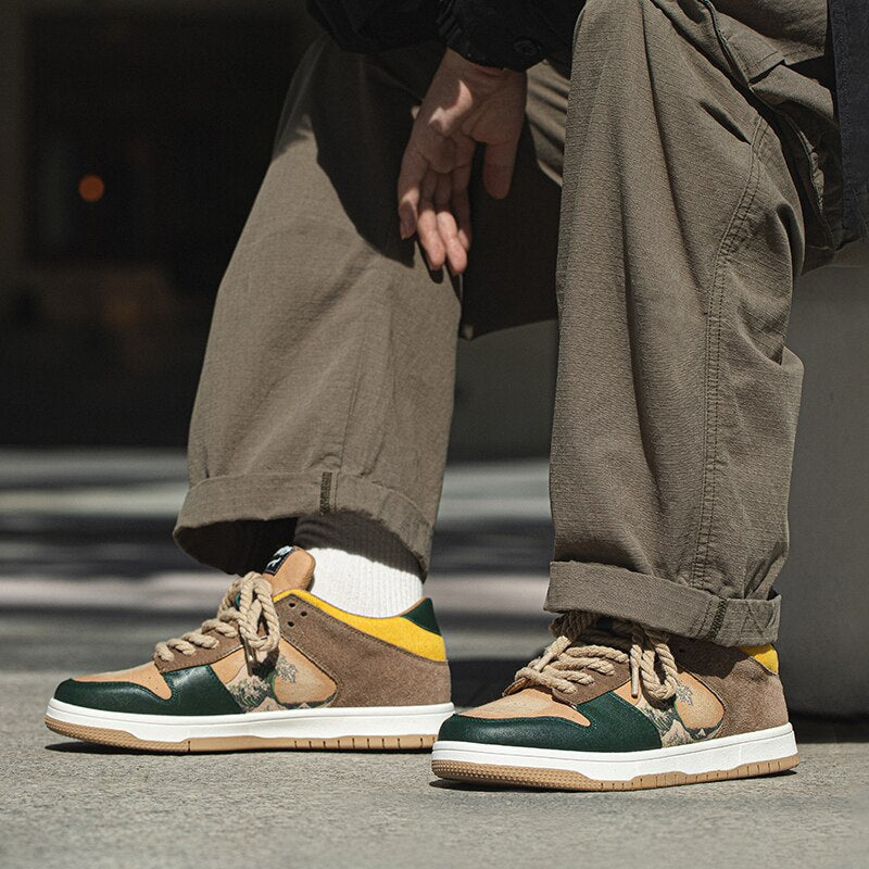 Artistic ladies and gentlemen's platform sneakers with wave design – Daiki-3-Nora Luxe