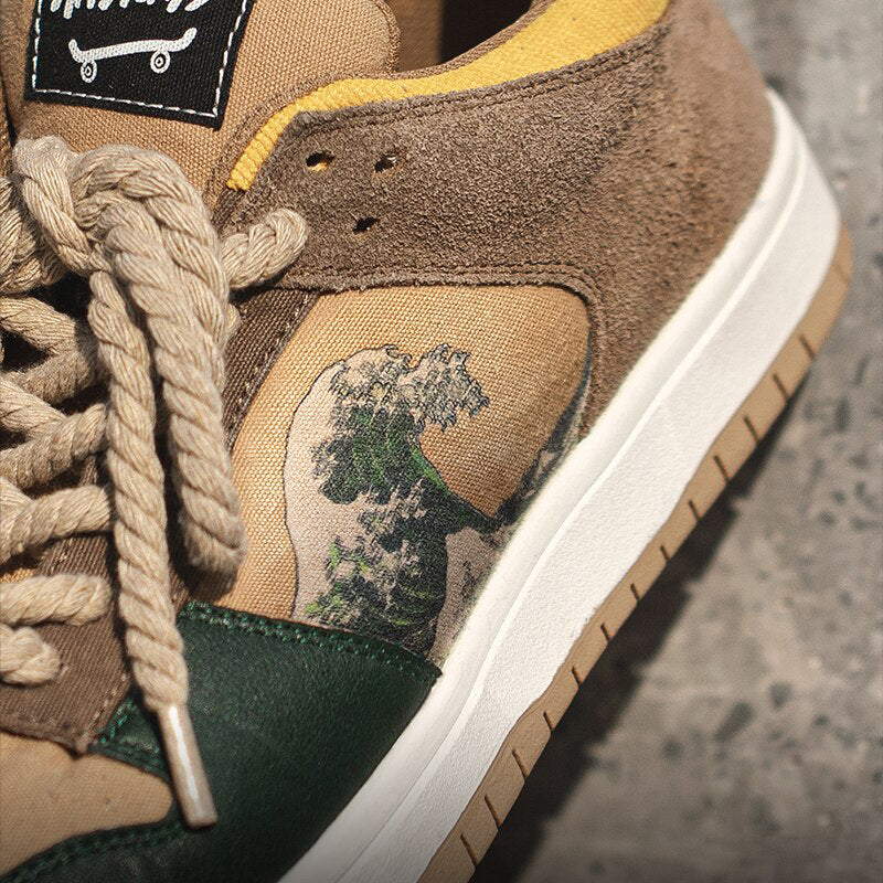 Artistic ladies and gentlemen's platform sneakers with wave design – Daiki-3-Nora Luxe