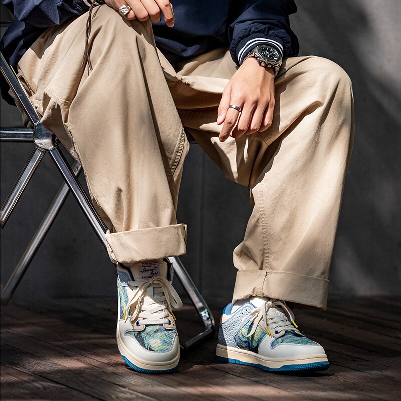 Artistic unisex sneakers with starry night design & comfort sole – Lior-5.5-Nora Luxe