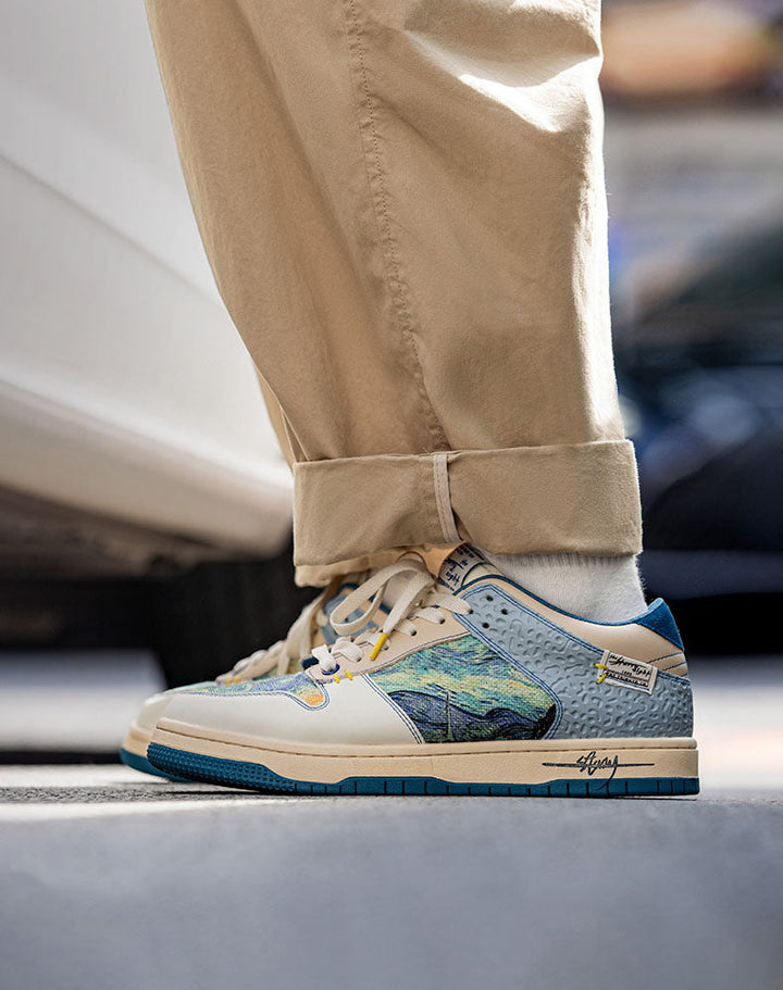 Artistic unisex sneakers with starry night design & comfort sole – Lior-5.5-Nora Luxe