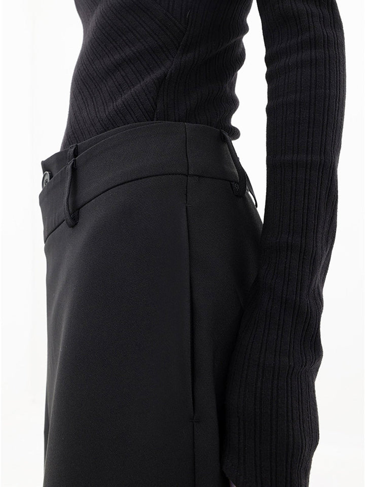 Asymmetrical Comfort Trousers - Livia-Black-S (4-6)-Nora Luxe