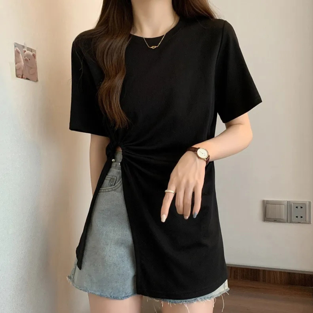 Asymmetrical Top for Women - Sienna-Black-XS-Nora Luxe