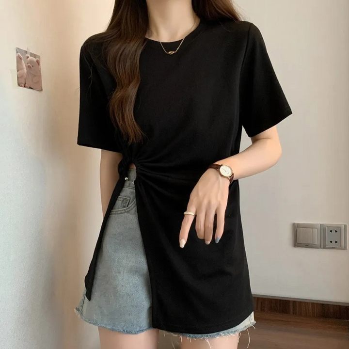 Asymmetrical Top for Women - Sienna-Black-XS-Nora Luxe