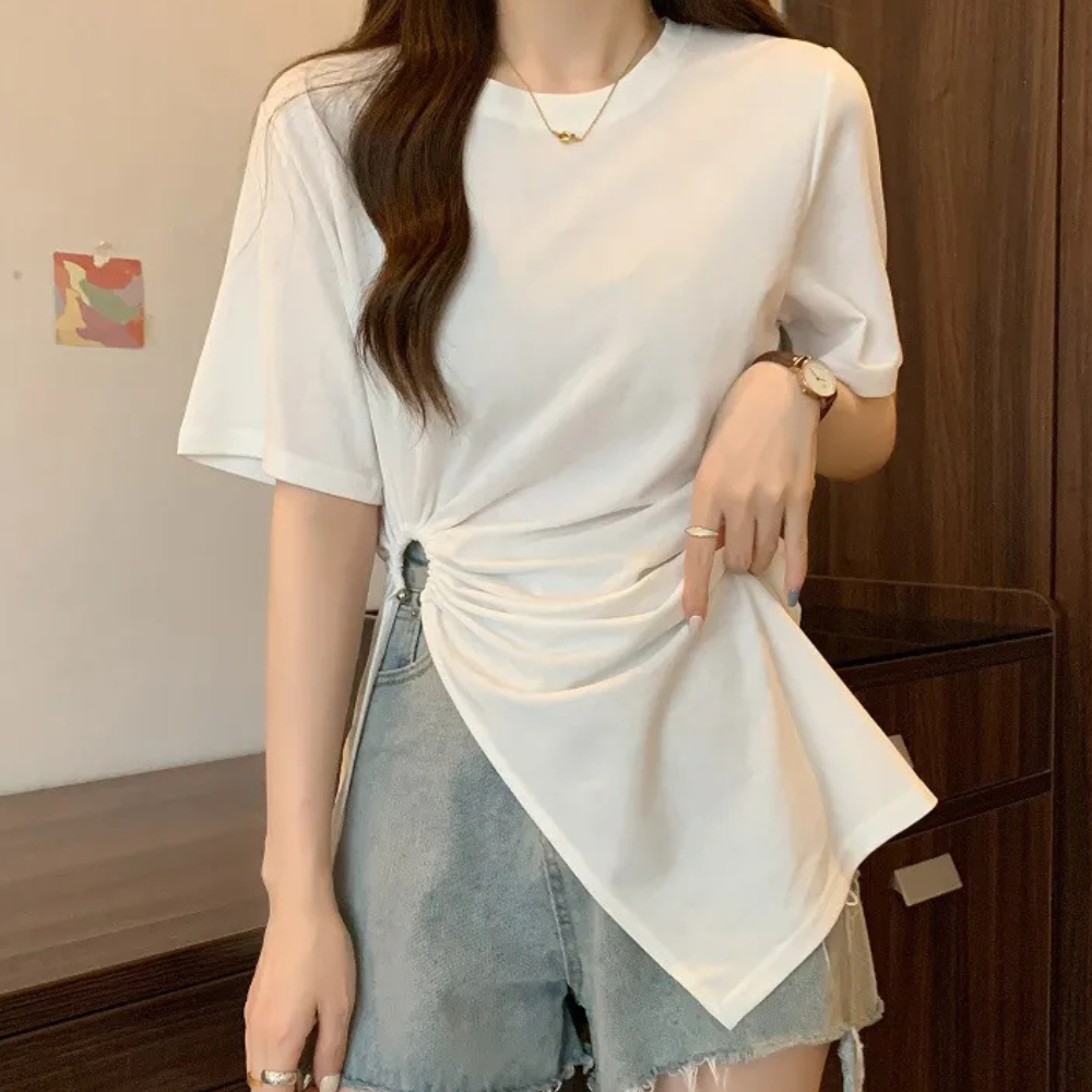 Asymmetrical Top for Women - Sienna-Green-XS-Nora Luxe