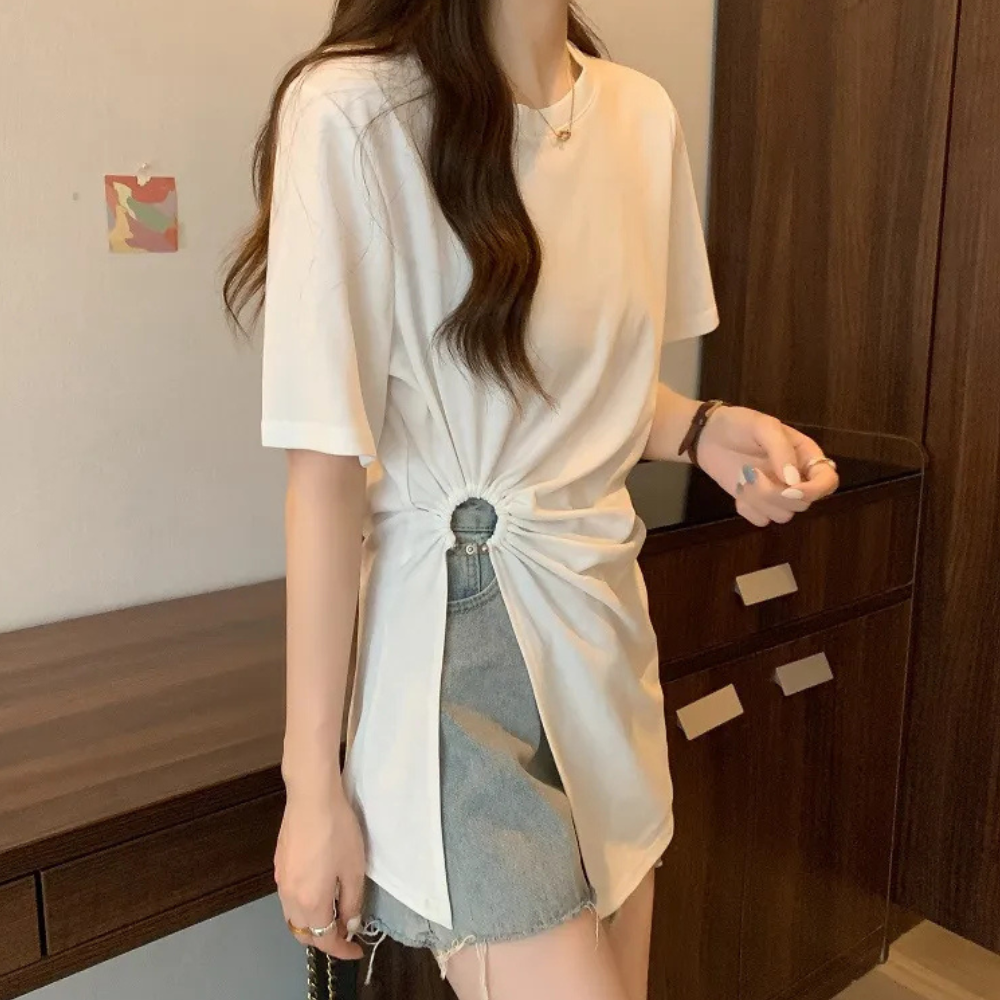 Asymmetrical Top for Women - Sienna-Green-XS-Nora Luxe