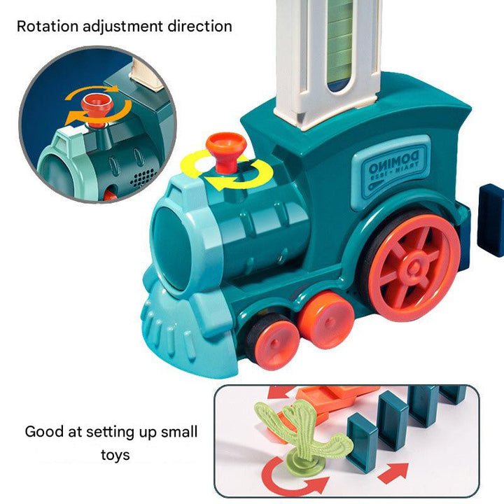 Automatic Domino Train Set - AutoDomino-Blue-60 Pieces-Nora Luxe