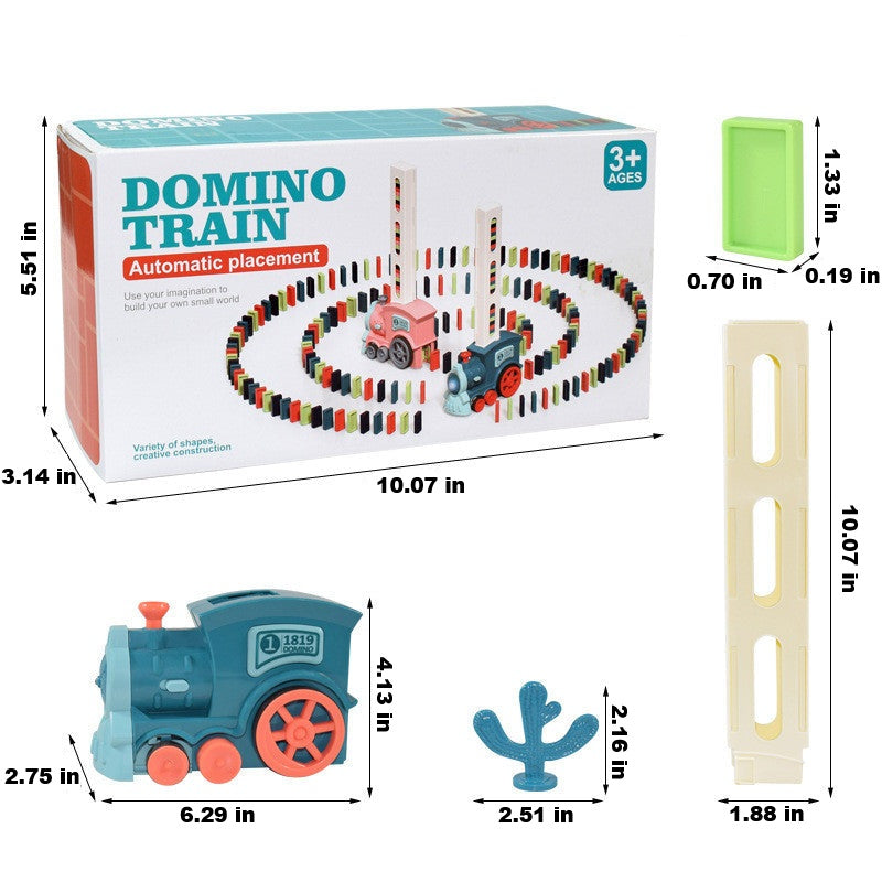 Automatic Domino Train Set - AutoDomino-Blue-60 Pieces-Nora Luxe