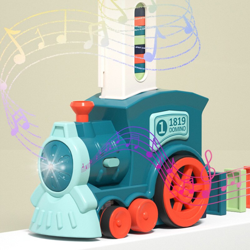 Automatic Domino Train Set - AutoDomino-Blue-60 Pieces-Nora Luxe