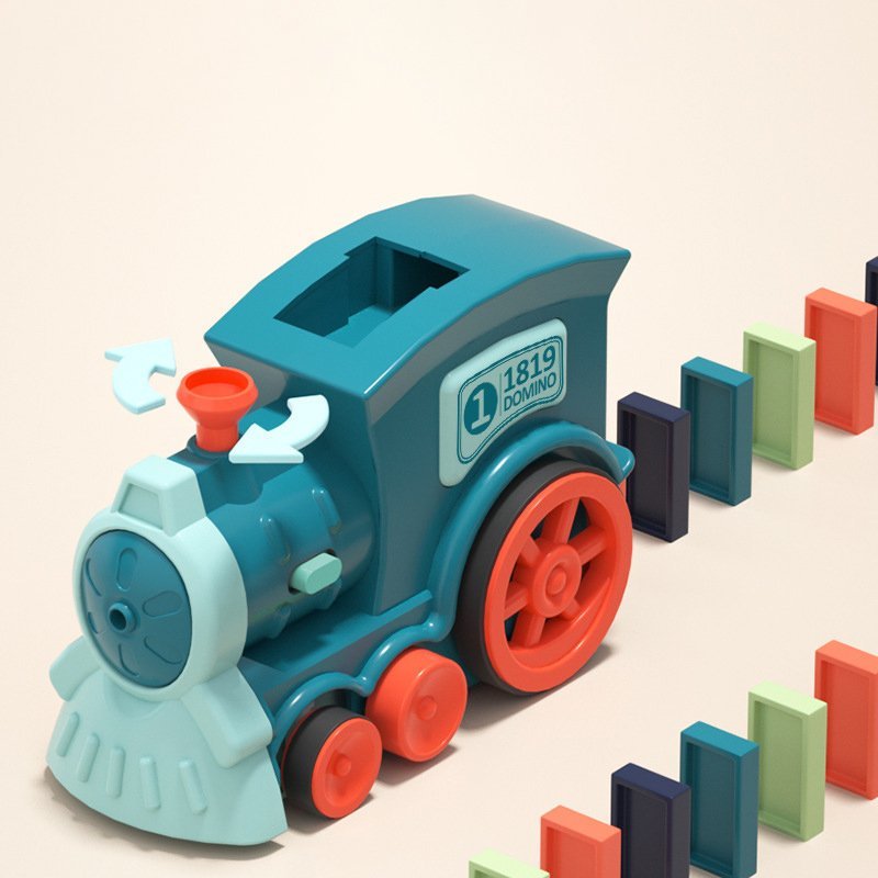 Automatic Domino Train Set - AutoDomino-Blue-60 Pieces-Nora Luxe