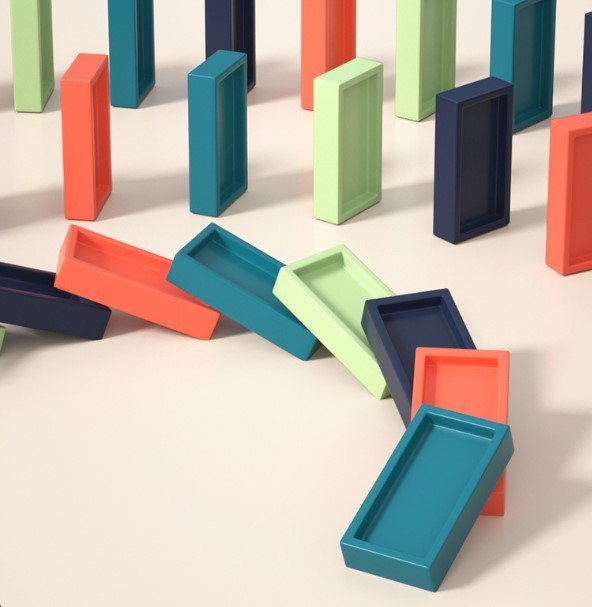 Automatic Domino Train Set - AutoDomino-Blue-60 Pieces-Nora Luxe