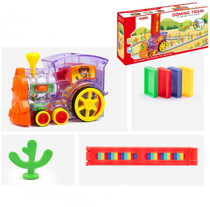 Automatic Domino Train Set - AutoDomino-Transparent-60 Pieces-Nora Luxe
