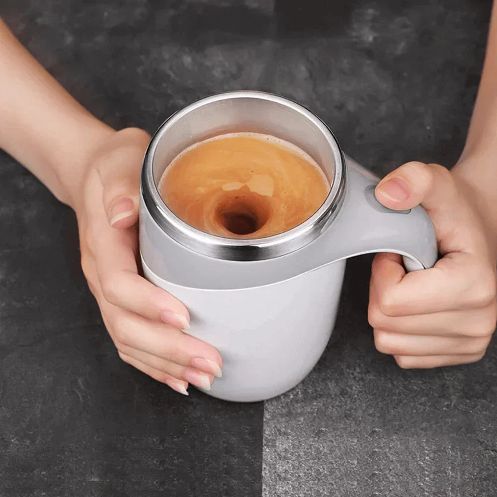 Automatic Stirring Thermos Mug - StirEase-Light gray-Nora Luxe