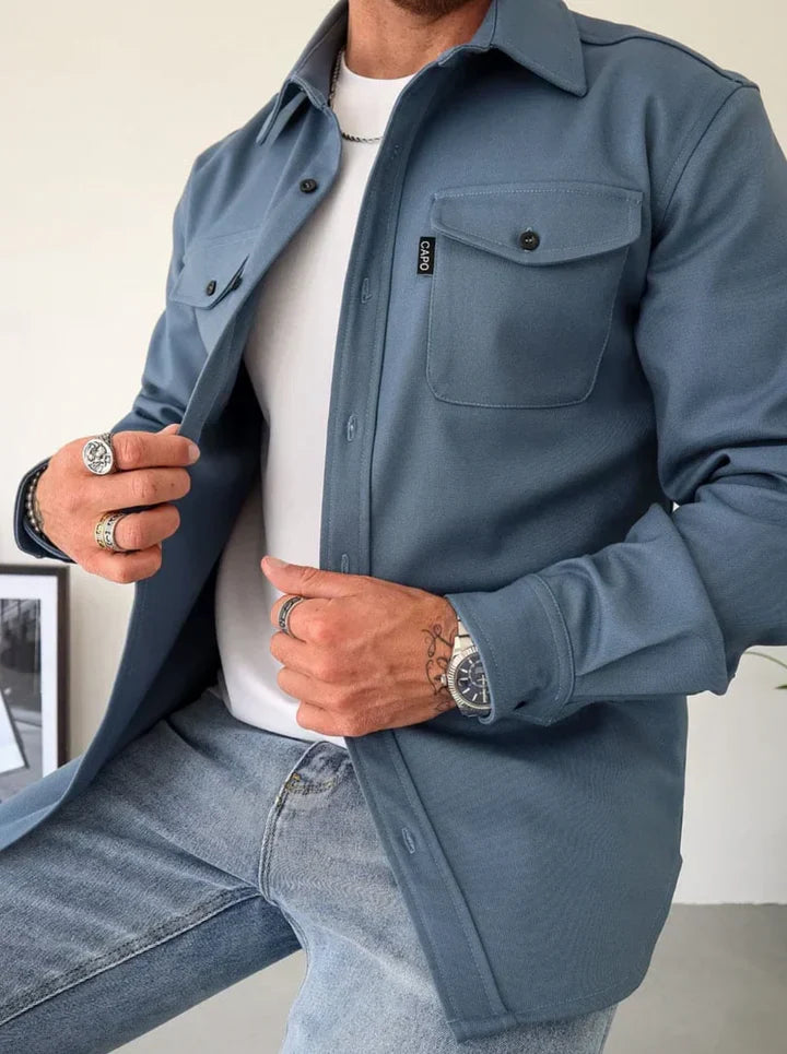 Autumn Casual Shirt - Thomas-S-blue-Nora Luxe