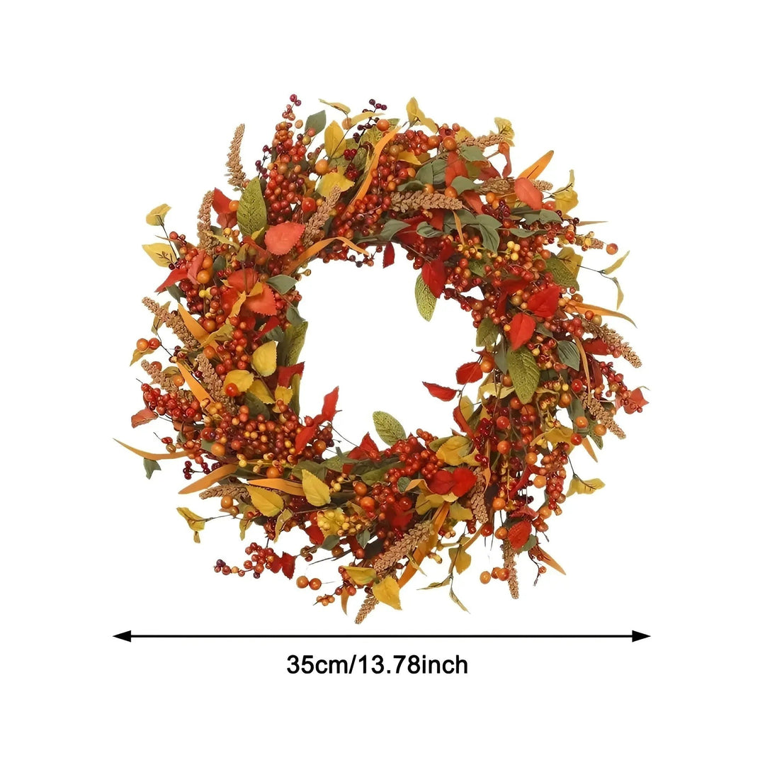 Autumn Wreath - AmberLeaf-13.78 in-Nora Luxe
