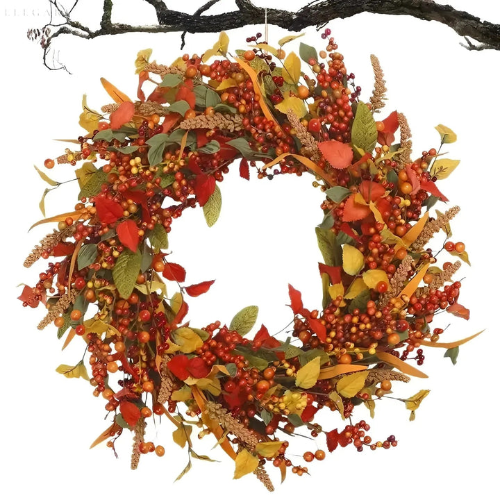 Autumn Wreath - AmberLeaf-13.78 in-Nora Luxe