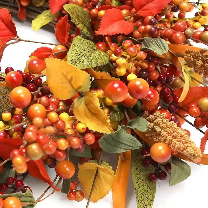 Autumn Wreath - AmberLeaf-13.78 in-Nora Luxe