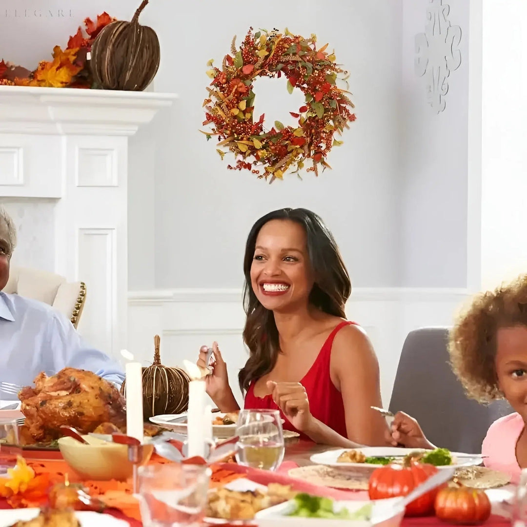 Autumn Wreath - AmberLeaf-13.78 in-Nora Luxe