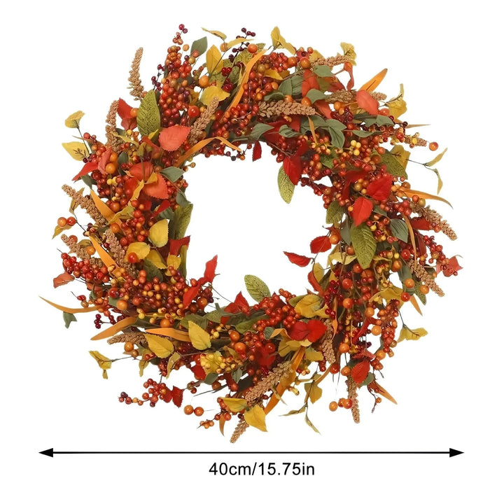 Autumn Wreath - AmberLeaf-15.75 in-Nora Luxe