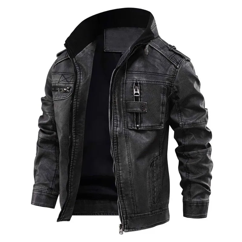 Avan - Stylish Leather Jacket for Men-S-Nora Luxe