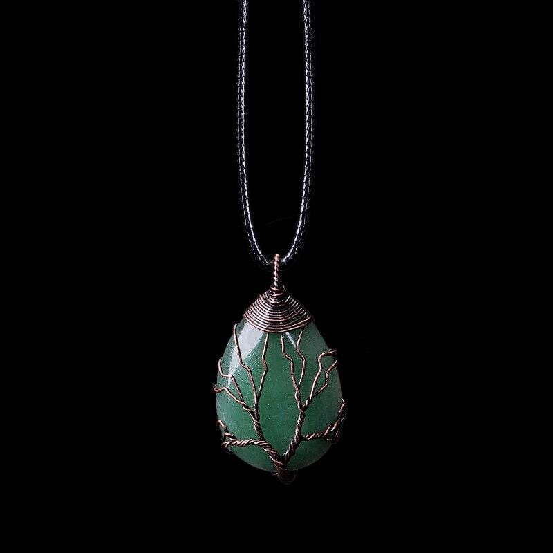 Aventurine Drop Necklace - Velarien-Nora Luxe