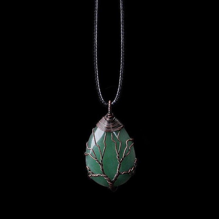 Aventurine Drop Necklace - Velarien-Nora Luxe