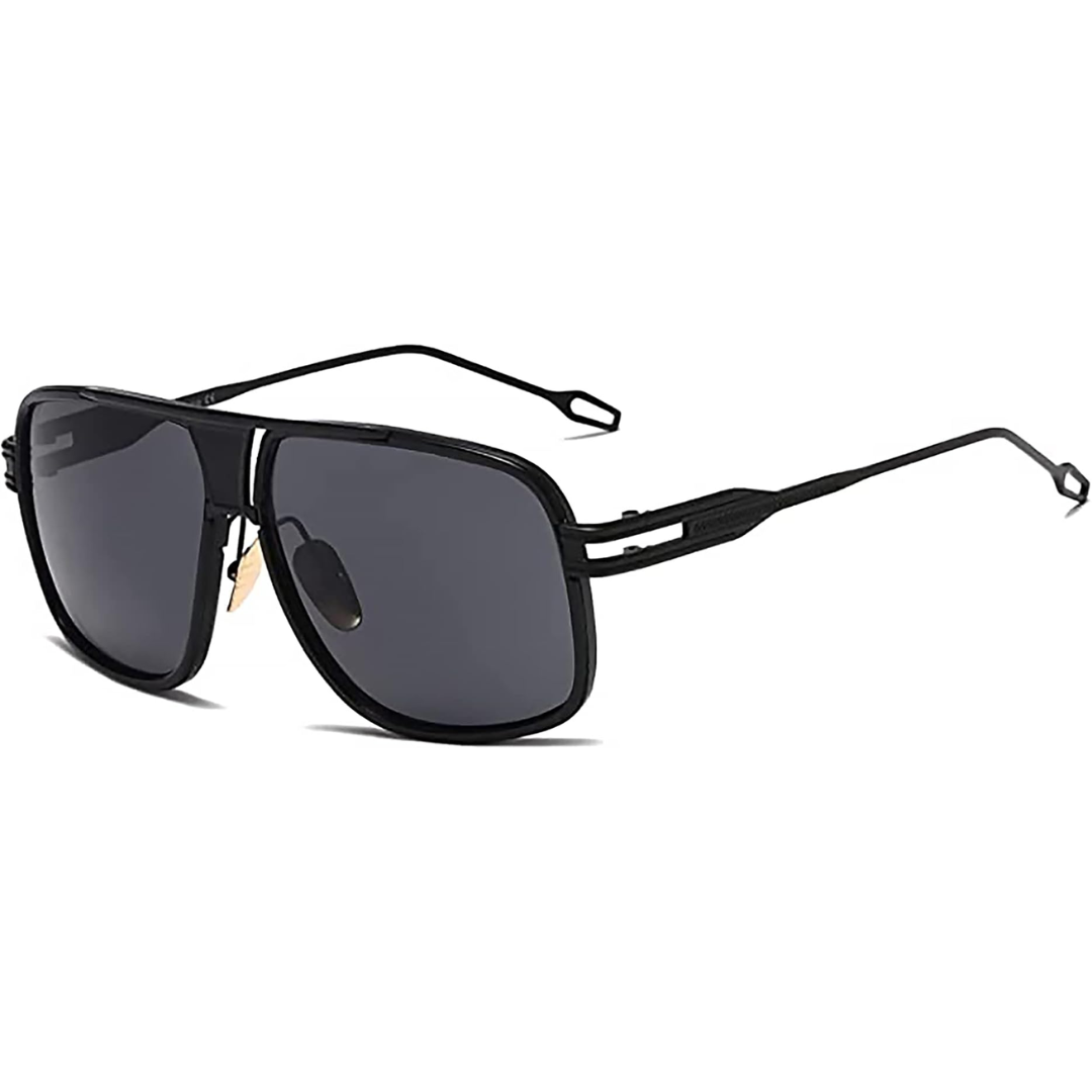 Aviator Sunglasses for Men – Jimmy-Black Frame - Gray Lens-Nora Luxe