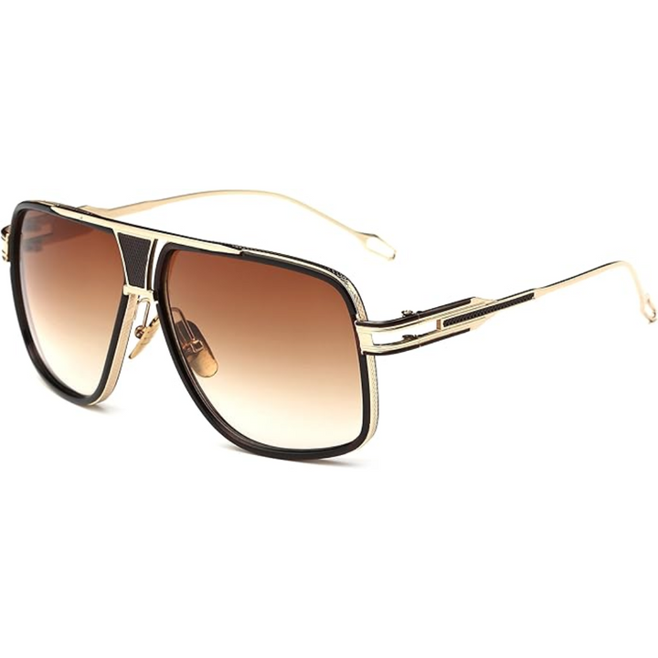 Aviator Sunglasses for Men – Jimmy-Gold & Brown-Nora Luxe