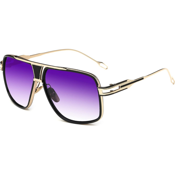 Aviator Sunglasses for Men – Jimmy-Gold & Gradient Purple Lens-Nora Luxe