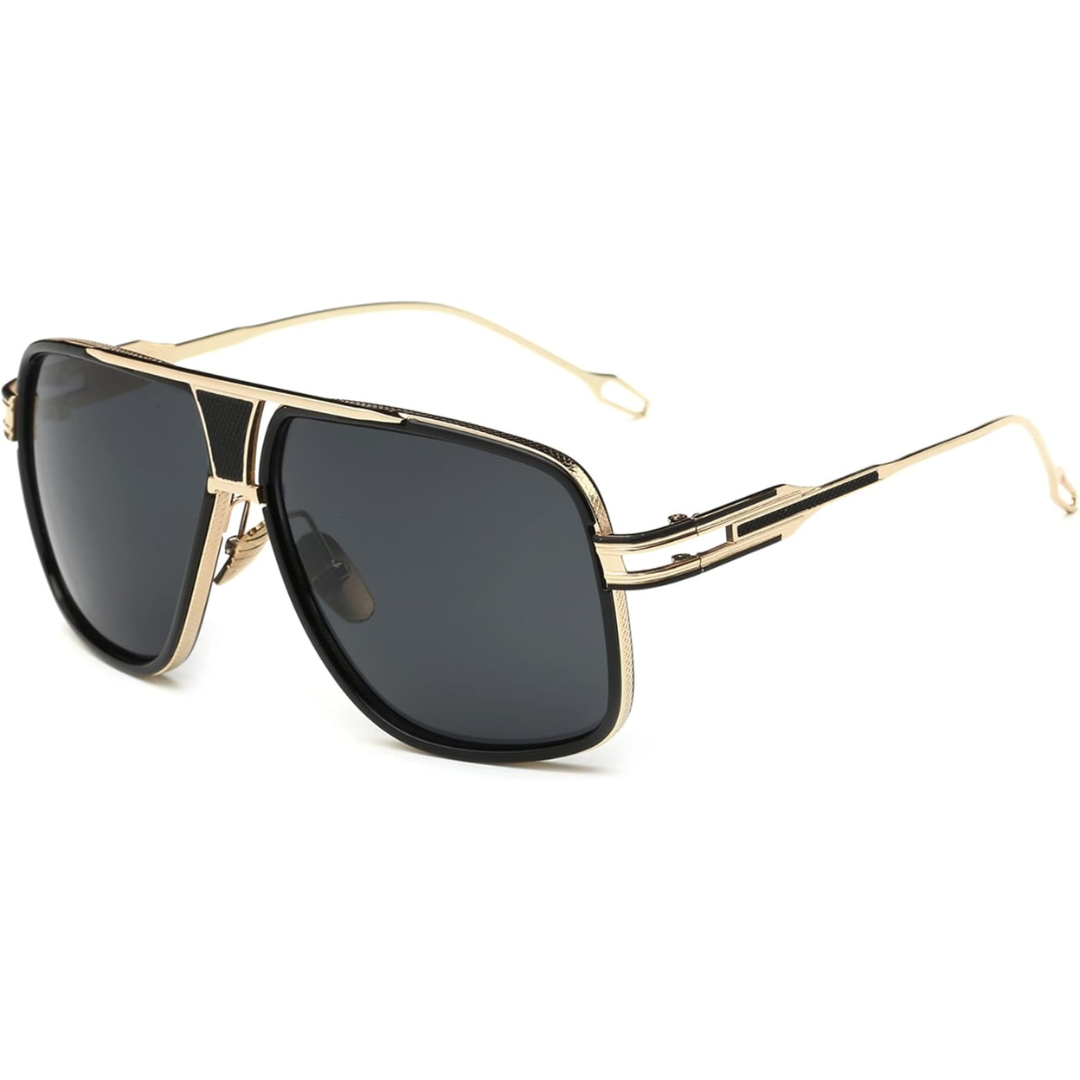 Aviator Sunglasses for Men – Jimmy-Gold & Gray Lens-Nora Luxe