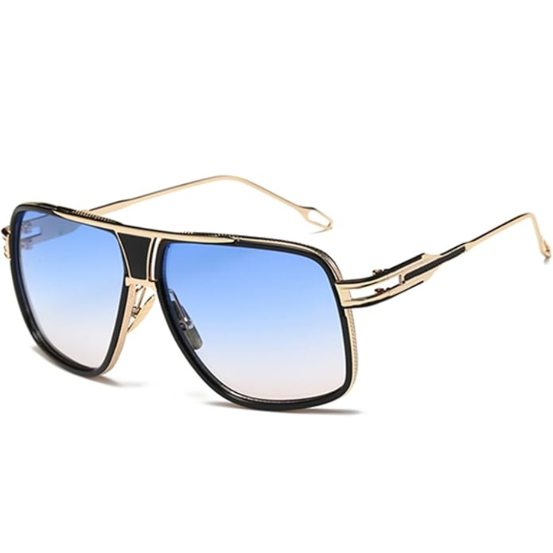 Aviator Sunglasses for Men – Jimmy-Golden and Gradient Blue Lens-Nora Luxe