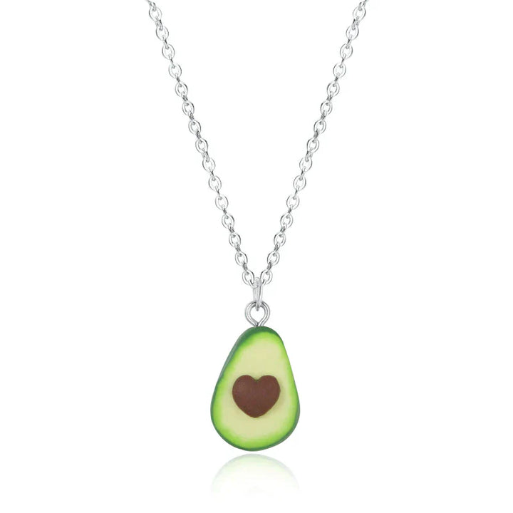 Avocado Heart Necklace | Sterling Silver Pendant | Cute Charm Jewellery-Nora Luxe
