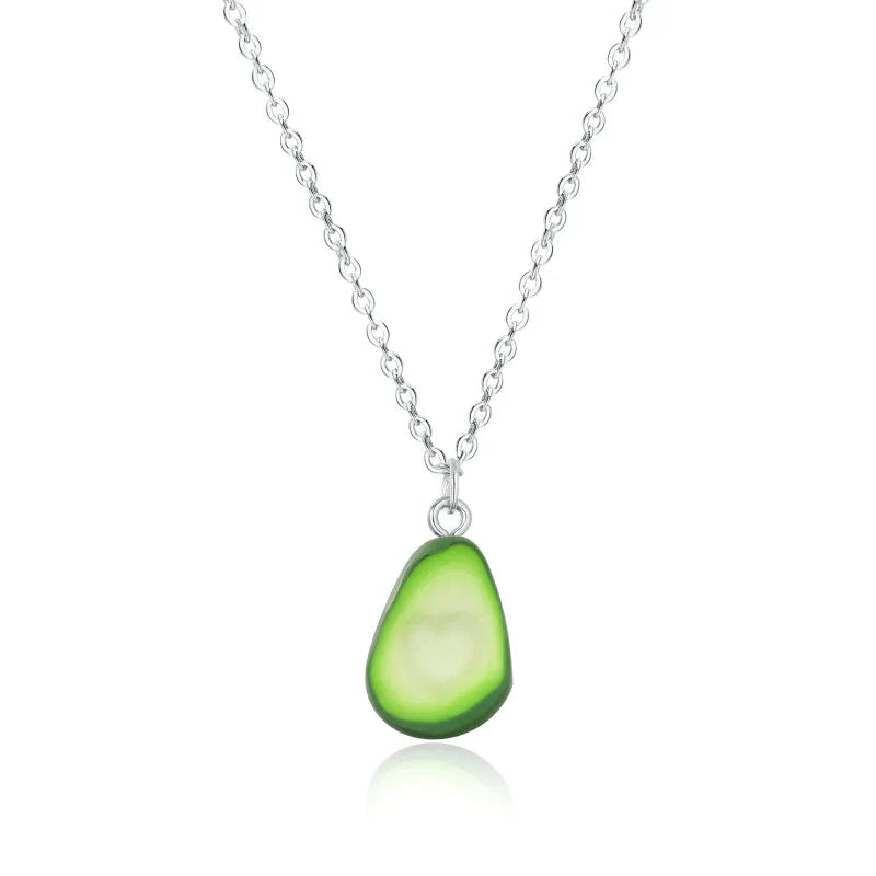 Avocado Heart Necklace | Sterling Silver Pendant | Cute Charm Jewellery-Nora Luxe