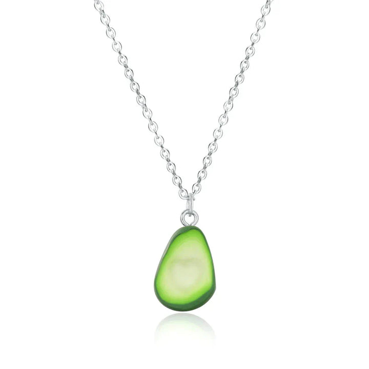 Avocado Heart Necklace | Sterling Silver Pendant | Cute Charm Jewellery-Nora Luxe
