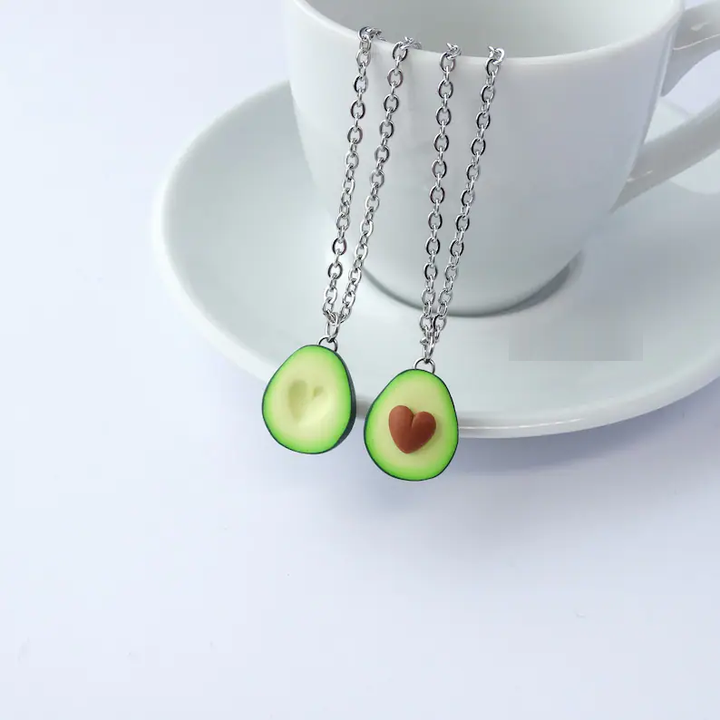 Avocado Heart Necklace | Sterling Silver Pendant | Cute Charm Jewellery-Nora Luxe