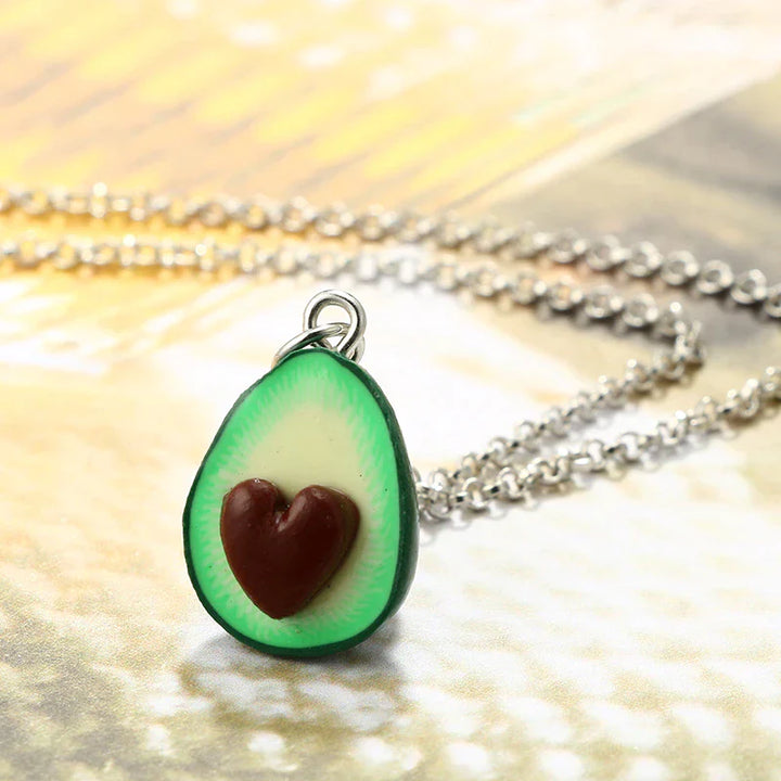 Avocado Heart Necklace | Sterling Silver Pendant | Cute Charm Jewellery-Nora Luxe