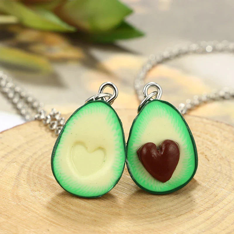 Avocado Heart Necklace | Sterling Silver Pendant | Cute Charm Jewellery-Nora Luxe