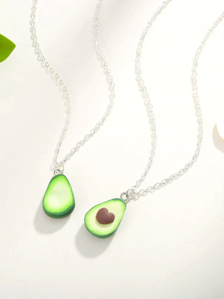 Avocado Heart Necklace | Sterling Silver Pendant | Cute Charm Jewellery-Nora Luxe